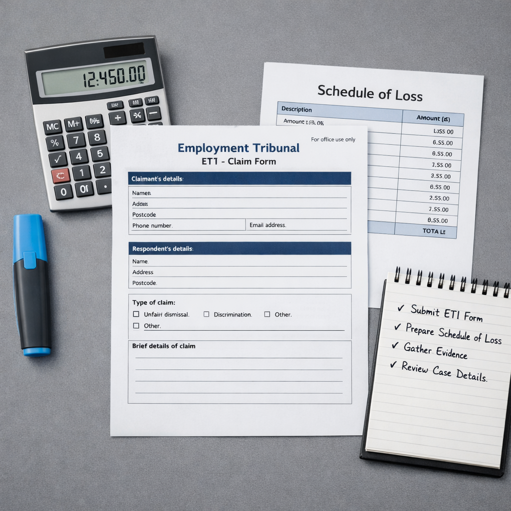 Employment tribunal pack with ET1 drafting guide and schedule of loss template - McKenzie Friend London